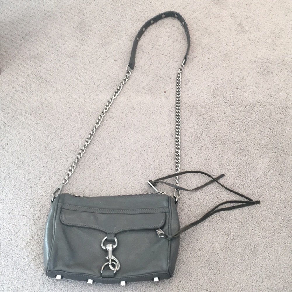 Gray Rebecca Minkoff Mini Mac Crossbody Purse